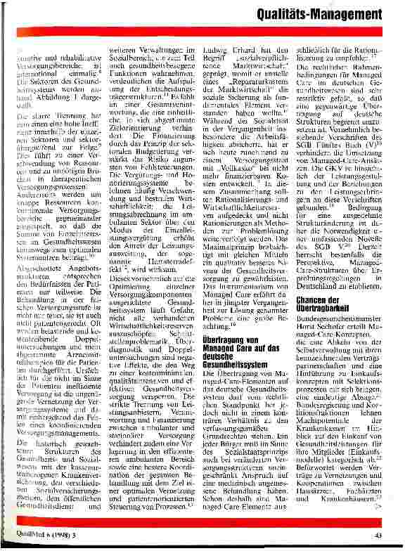 Vorschauseite 3: Managed Care und Sektorenübergreifende Vernetzung (Teil 1) Chancen und Risiken der Übertragbarkeit von Managed Care