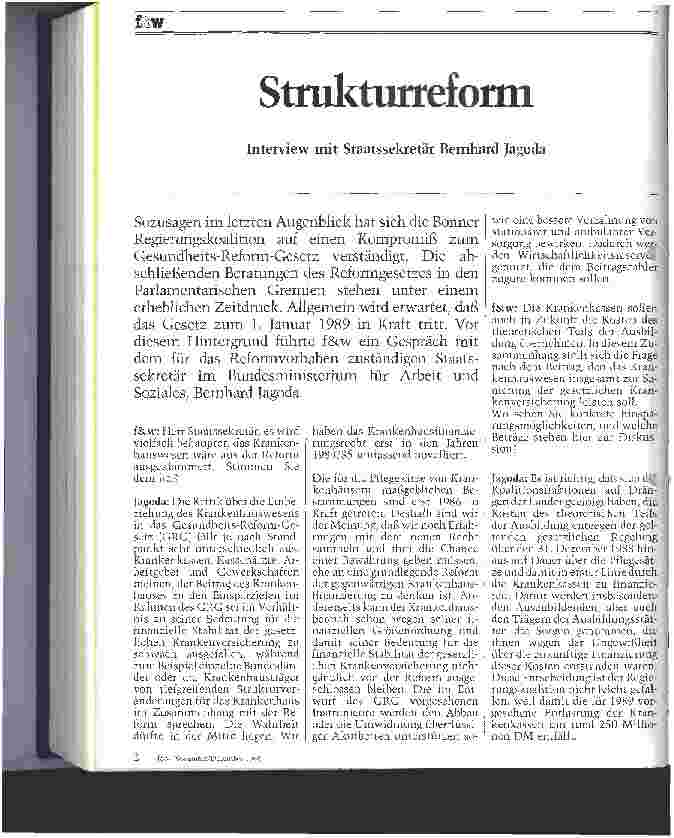 Vorschauseite 1: Strukturreform Interview mit Staatssekretär Bernhard Jagada