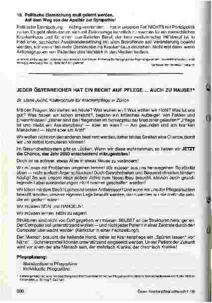Vorschauseite 1: Jeder Österreicher hat ein Recht auf Pflege --- Auch zu Hause