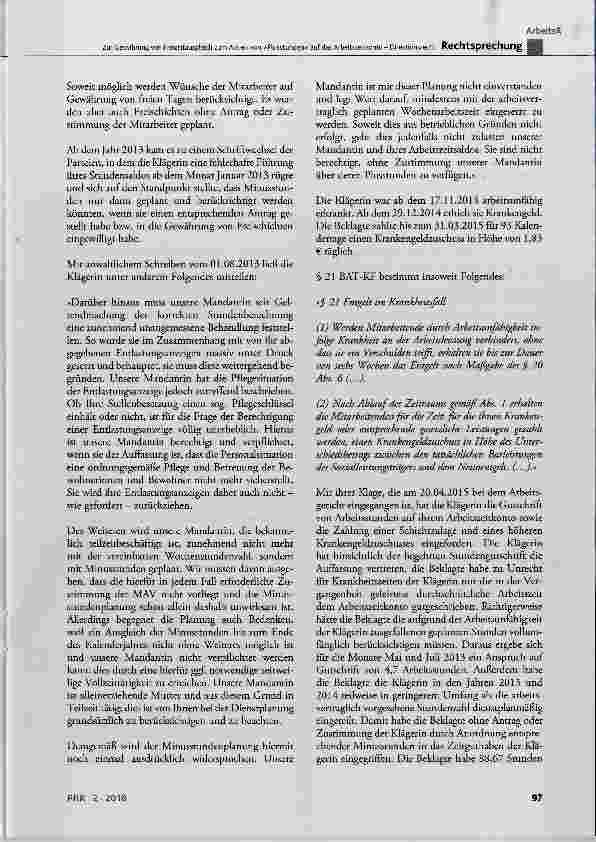 Vorschauseite 2: Zur Gewährung von Freizeitausgleich zum Abbau von »Plusstunden« auf das Arbeitszeitkonto Direktionsrecht