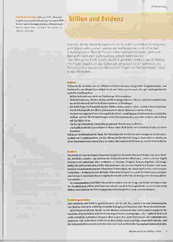 Vorschauseite 1: Stillen und Evidenz