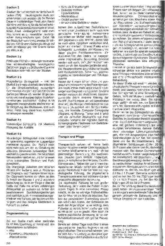 Vorschauseite 2: Der Schlaganfall Auslösende Faktoren, Symtome, Therapien