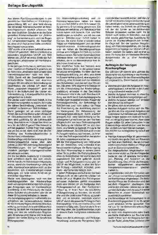 Vorschauseite 2: Die Stellung der Unterrichtsschwester/des Unterrichtspflegers im Gesundheitswesen