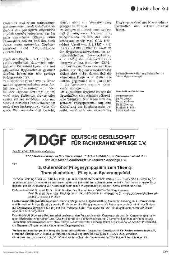 Vorschauseite 3: Hygienemängel im Krankenhaus