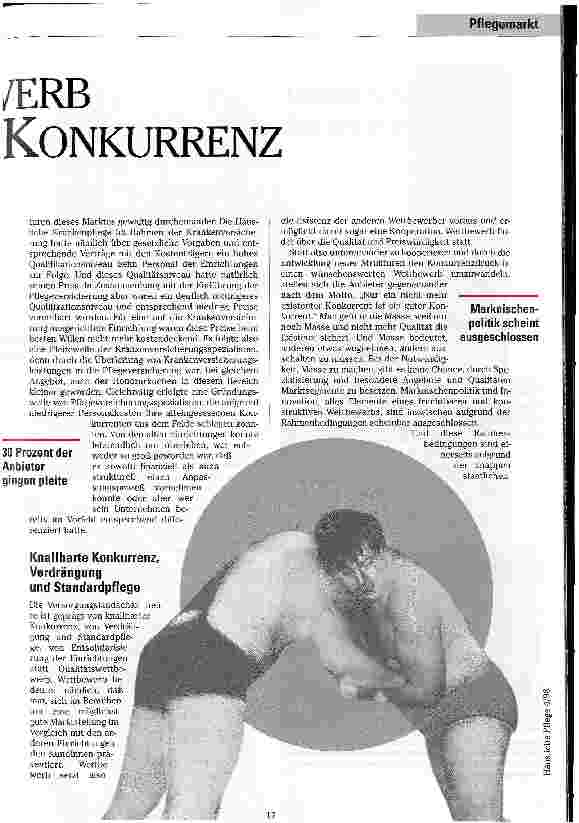Vorschauseite 2: Konstruktiver Wettbewerb statt mörderischer Konkurrenz Perspektiven für die Anbieter der Häuslichen Pflege