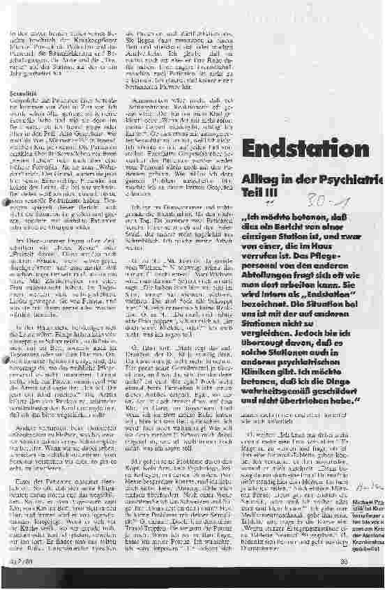 Vorschauseite 1: Endstation Alltag in der Psychiatrie Teil III