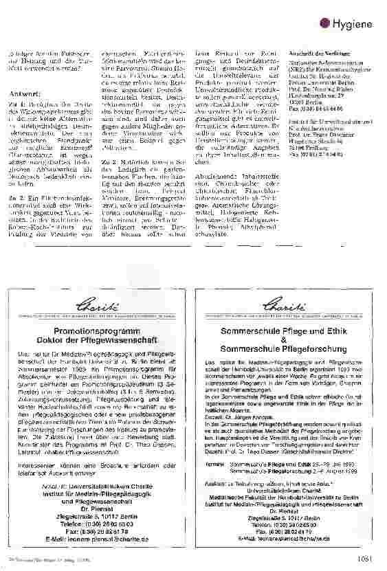 Vorschauseite 2: Fragen an das Nationale Referenzzentrum für Krankenhaushygiene