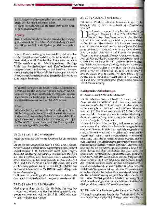 Vorschauseite 2: Die Umsetzung der neuen Medizinprodukte-Betreiberverordnung (MPBetreibV) in Gesundheitseinrichtungen (Teil 2)