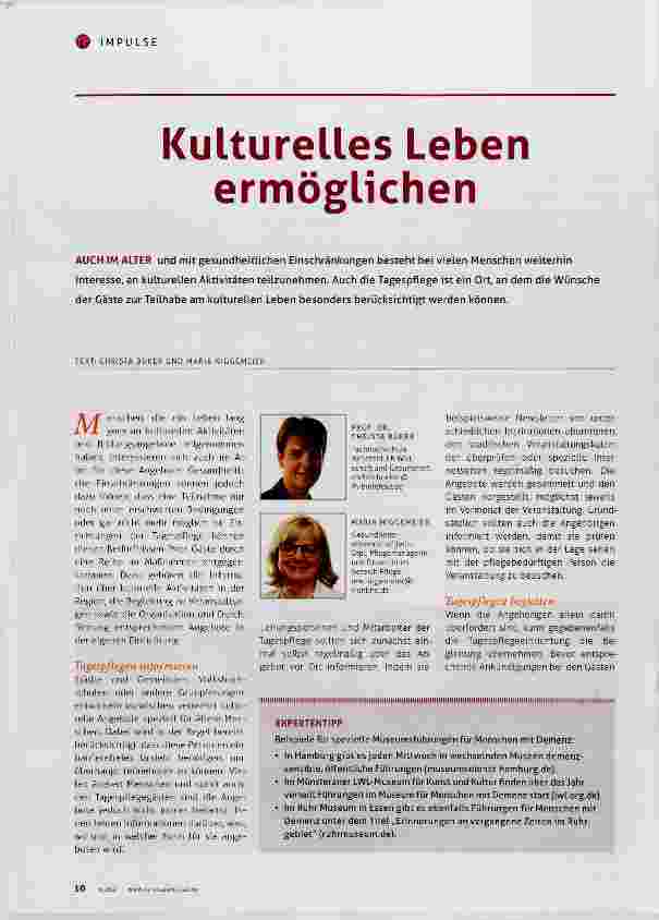 Vorschauseite 1: Kulturelles Leben ermöglichen