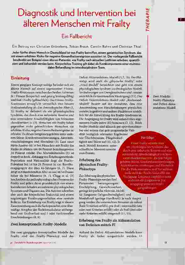 Vorschauseite 1: Diagnostik und Intervention bei älteren Menschen mit Frailty