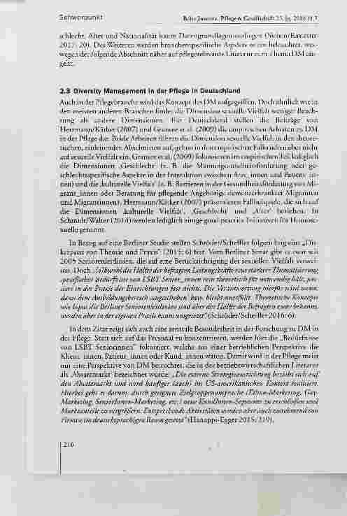 Vorschauseite 6: Das war noch nie Thema hier, noch nie!“ Sexuelle Vieifait in der Aitenpfiege Perspektiven für ein Diversity Management