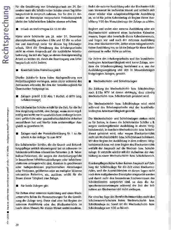 Vorschauseite 6: Dauer der wöchentlichen Ausbildungszeit gemäß § 8 Abs. 1 MTV Schüler -Auslegung des Begriffs »Bestimmungen«