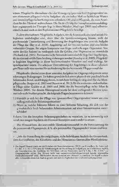 Vorschauseite 2: Pflege und Organspende Der Hirntod und andere Belastungsfaktoren