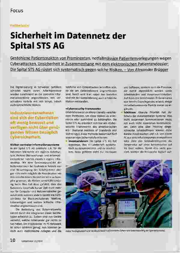 Vorschauseite 1: Sicherheit im Datennetz der Spital STS AG