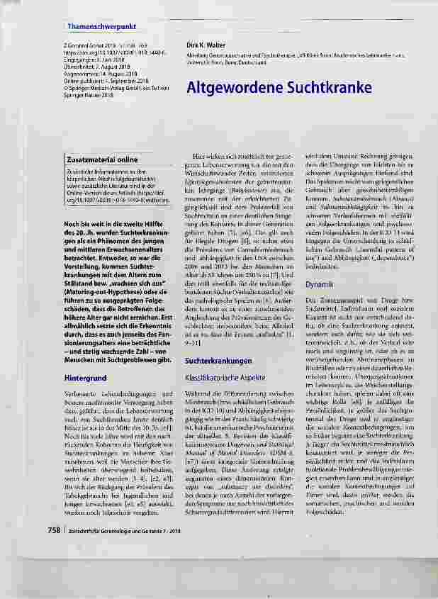 Vorschauseite 1: Altgewordene Suchtkranke