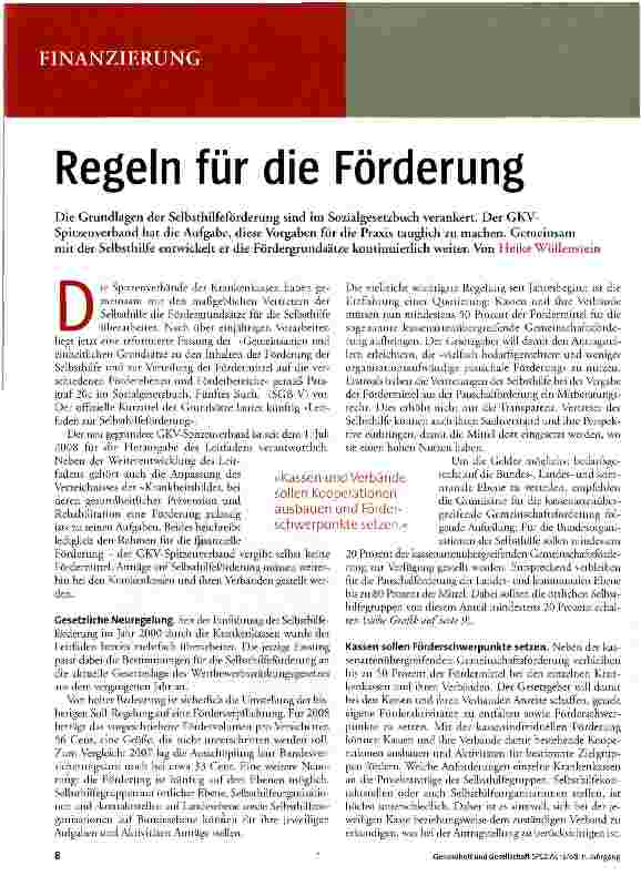 Vorschauseite 1: Regeln für die Förderung