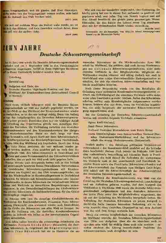 Vorschauseite 1: 10 Jahre Deutsche Schwesterngemeinschaft
