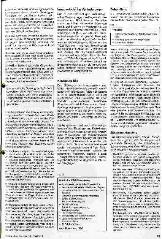 Vorschauseite 2: HIV-Infektionen in der Perinatologie