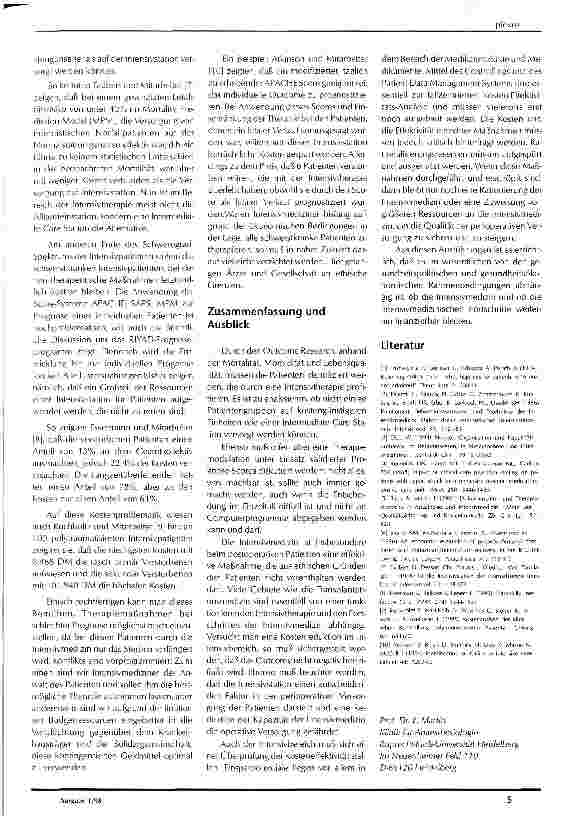 Vorschauseite 3: Sind die Fortschritte in der Intensivmedizin noch finanzierbar?