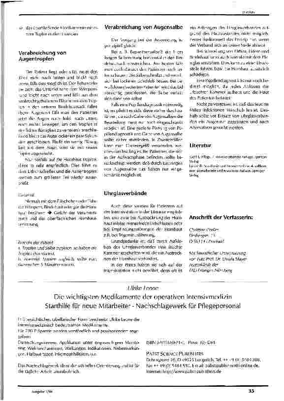 Vorschauseite 2: Augenpflege beim Intensivpatienten