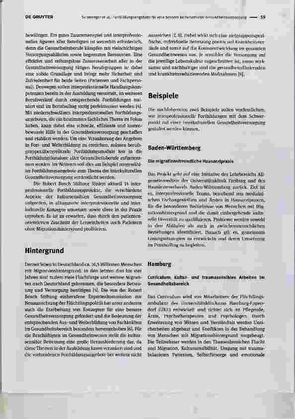 Vorschauseite 2: Interprofessionelle Fortbildungsangebote für eine bessere kultursensible Gesundheitsversorgung