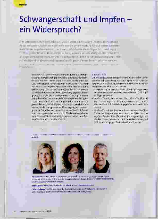 Vorschauseite 1: Schwangerschaft und Impfen ein Widerspruch?