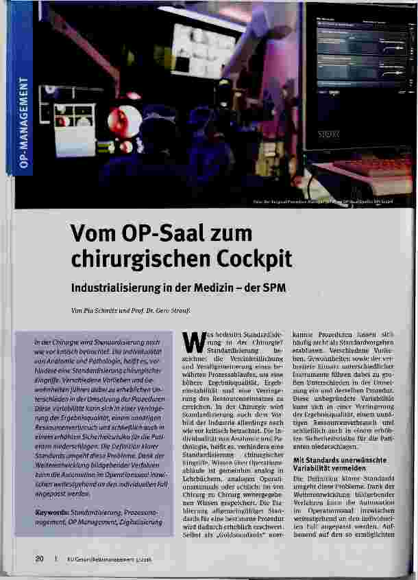 Vorschauseite 1: Vom OP-Saal zum chirurgischen Cockpit