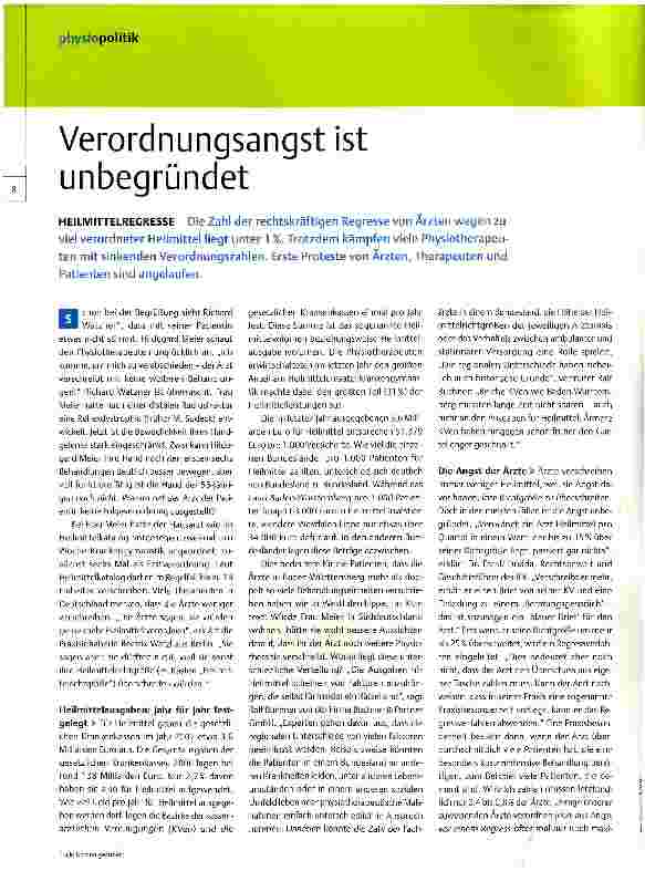 Vorschauseite 1: Verordnungsangst ist unbegründet