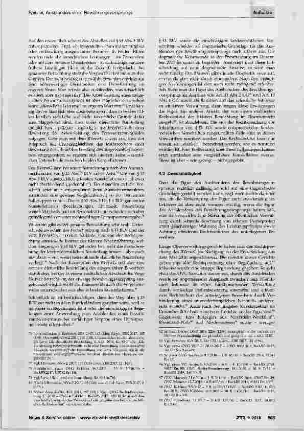 Vorschauseite 6: Ausblenden eines Bewährungsvorsprungs im beamtenrechtlichen Konkurrentenstreit Zulässigkeit, Dogmatik, Zweckmäßigkeit und Alternative