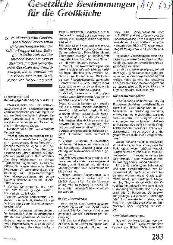 Vorschauseite 1: Gesetzliche Bestimmungen für die Großküche