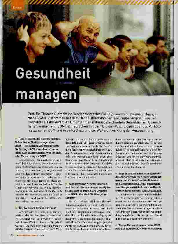 Vorschauseite 1: Gesundheit managen