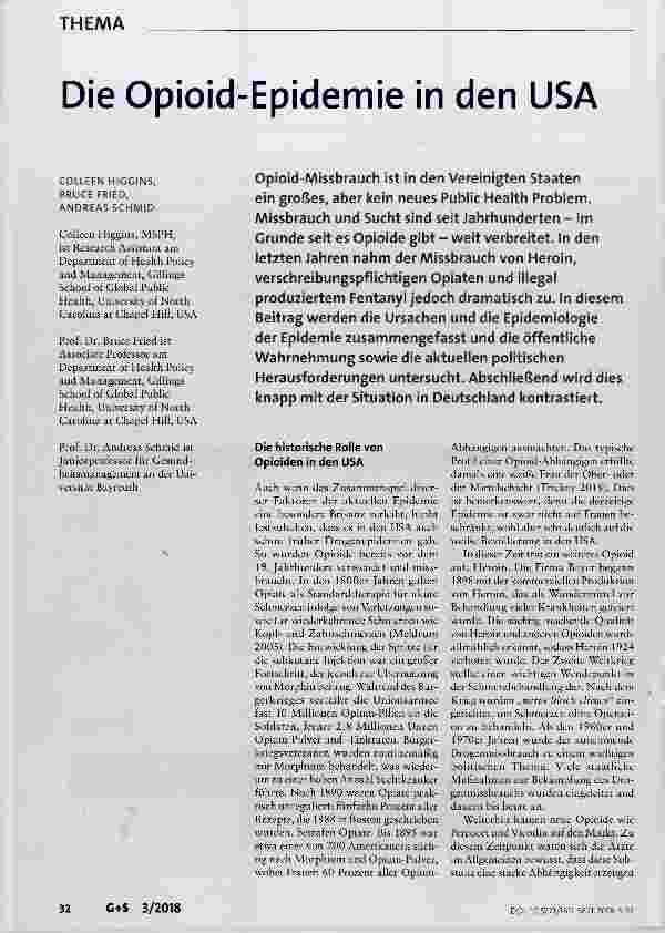 Vorschauseite 1: Die Opioid-Epidemie in den USA
