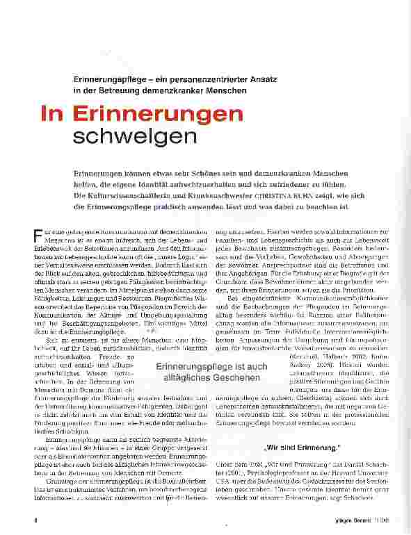 Vorschauseite 1: In Erinnerungen schwelgen