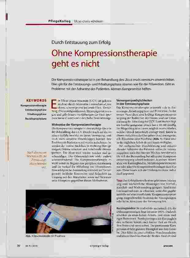 Vorschauseite 1: Ohne Kompressionstherapie geht es nicht