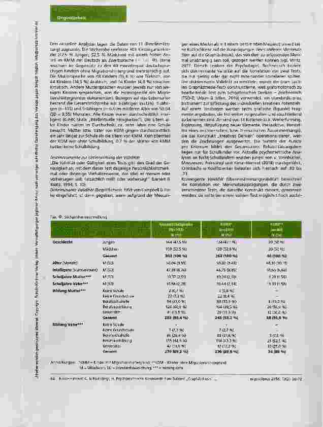 Vorschauseite 3: Psychometrische Kennwerte zum Subtest „Graphästhesie aus dem Göttinger Entwicklungstest der Taktil-Kinästhetischen Wahrnehmung (TAKIWA). Eine empirische Untersuchung an einer aktu…
