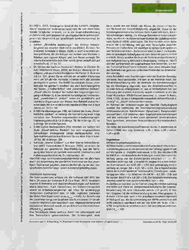 Vorschauseite 4: Psychometrische Kennwerte zum Subtest „Graphästhesie aus dem Göttinger Entwicklungstest der Taktil-Kinästhetischen Wahrnehmung (TAKIWA). Eine empirische Untersuchung an einer aktu…