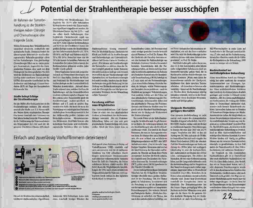 Vorschauseite 1: Potential der Strahlentherapie besser ausschöpfen