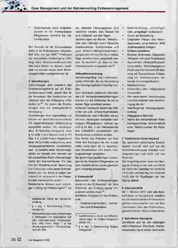 Vorschauseite 3: Case Management und der Rahmenvertrag Entlassmanagement