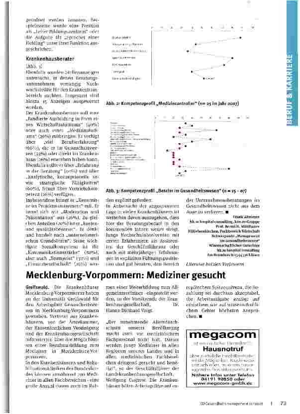 Vorschauseite 2: Welche Kompetenzen brauchen Führungskräfte? Zunft-Studie - Teil V: Assistenz der Geschäftsführung, Medizincontroller, Krankenhausberater