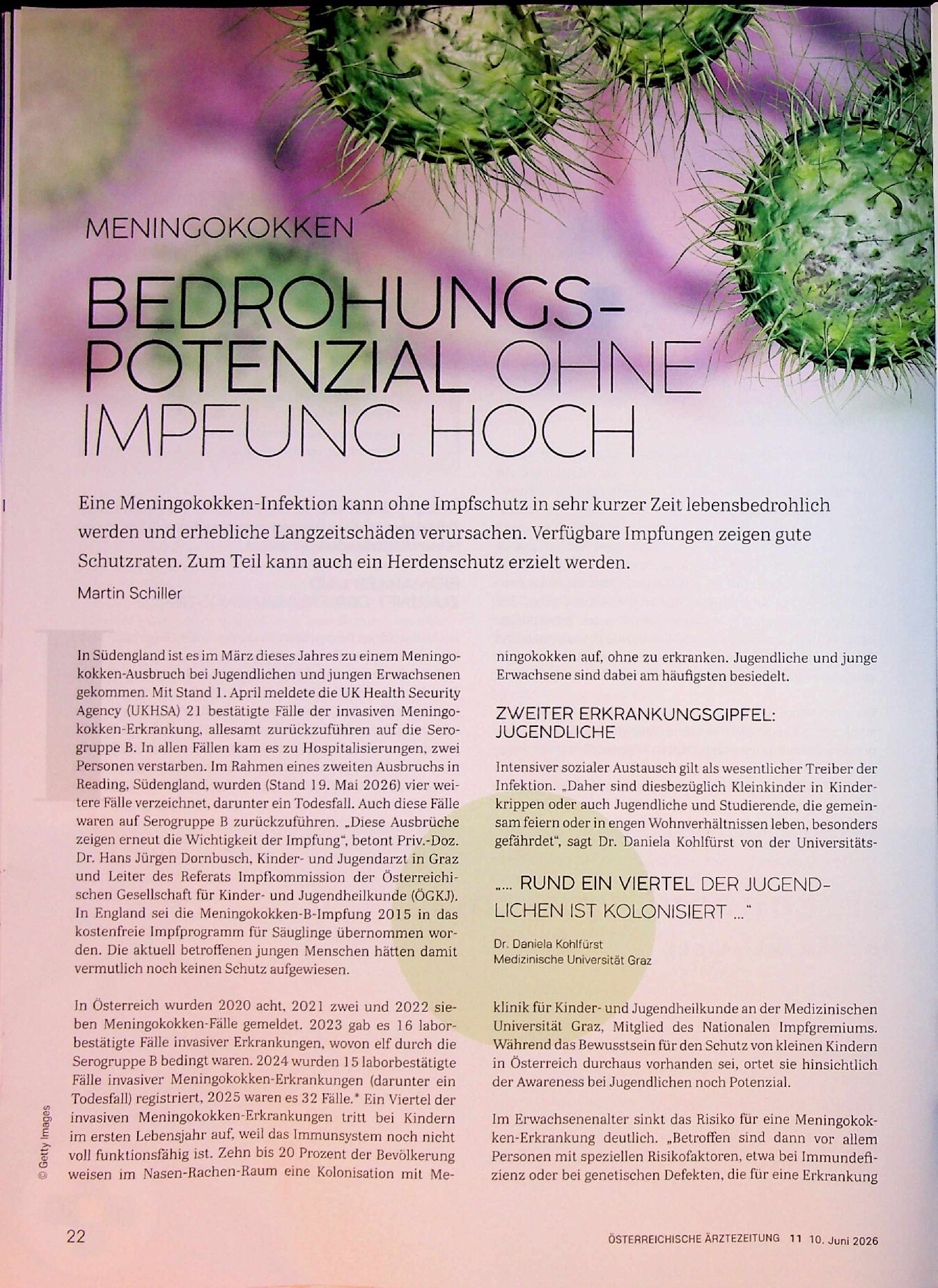 Vorschauseite 1: Meningokokken – Potenzial ohne Impfung hoch