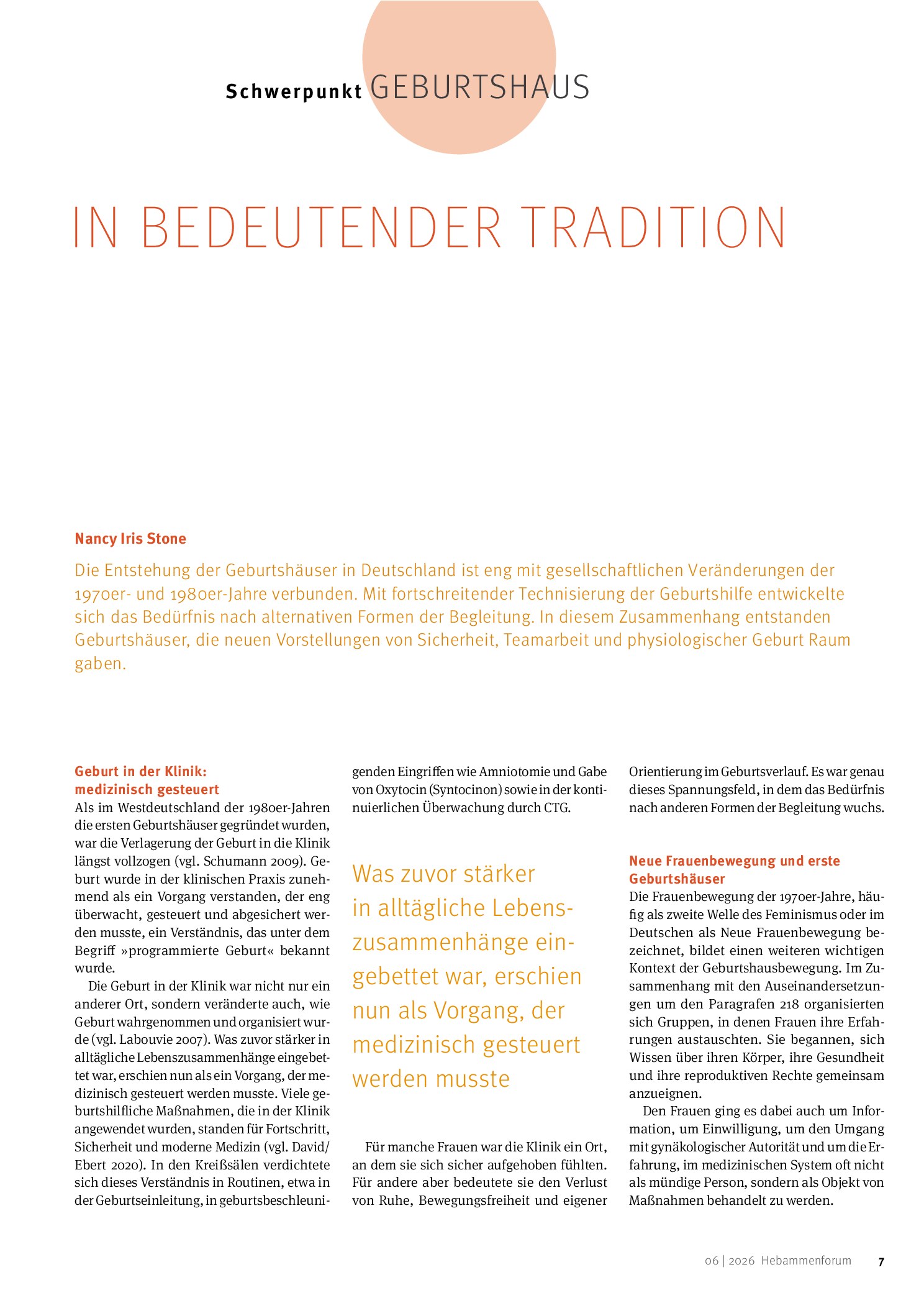 Vorschauseite 1: In bedeutender Tradition