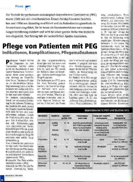Vorschauseite 1: Pflege von Patienten mit PEG Indikationen, Komplikationen, Pflegemaßnahmen