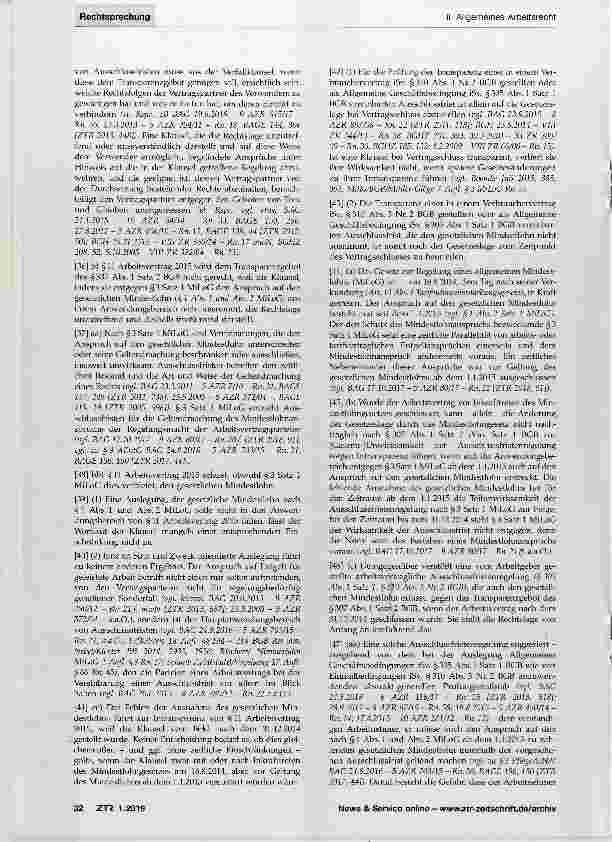 Vorschauseite 2: Urlaubsabgeltung Ausschlussfrist Mindestlohn