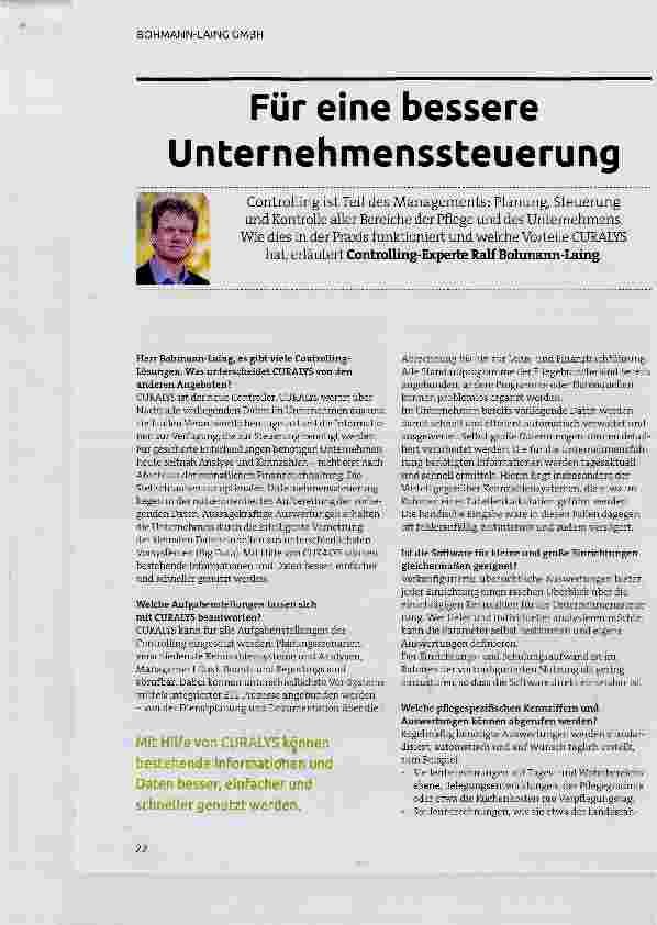 Vorschauseite 1: Für eine bessere Unternehmenssteuerung
