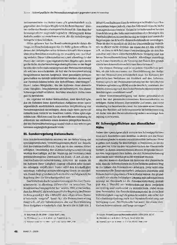 Vorschauseite 3: Schweigepflicht der Personalratsmitglieder gegenüber dem Personalrat