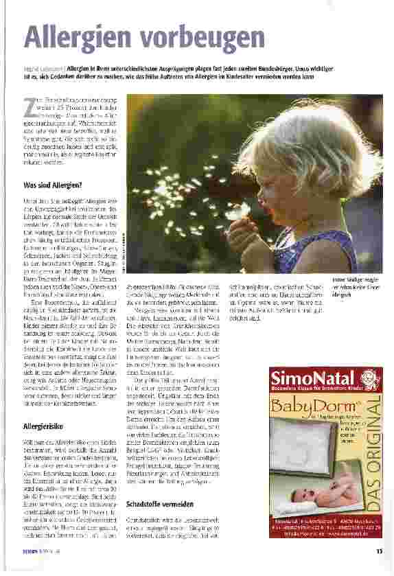 Vorschauseite 1: Allergien vorbeugen
