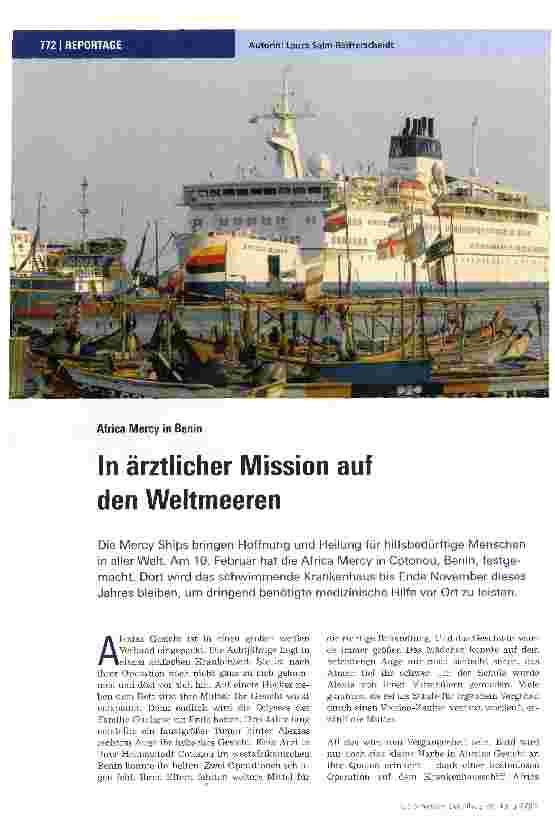 Vorschauseite 1: In ärztlicher Mission auf den Weltmeeren