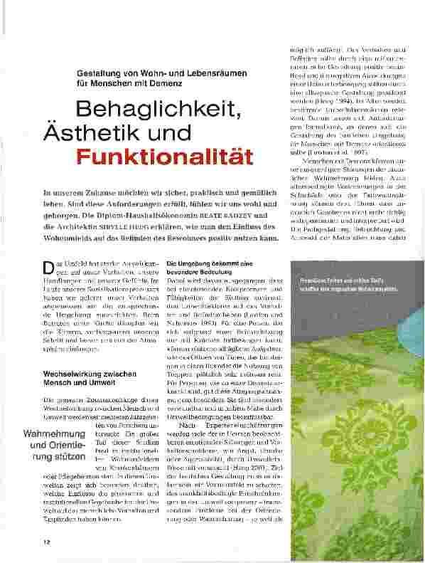 Vorschauseite 1: Behaglichkeit, Ästhetik und Funktionalität