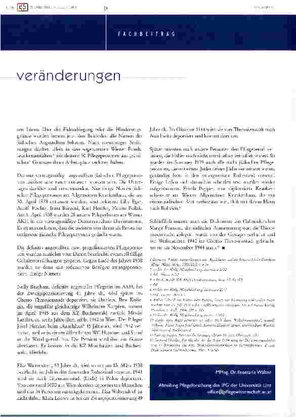 Vorschauseite 5: keine ausnahmeVeränderungen in der österreichischen krankenpflege in den jahren 1938/39