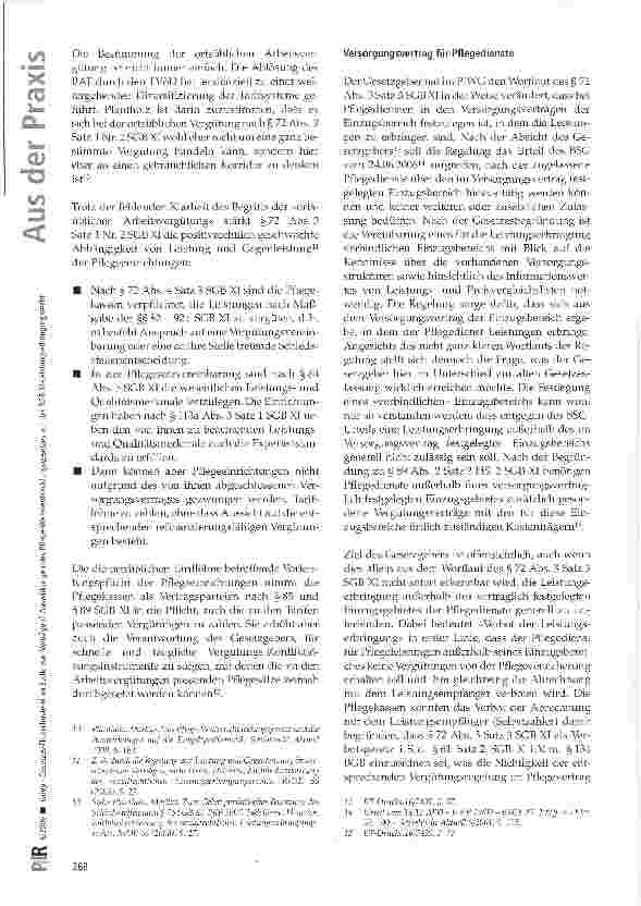 Vorschauseite 2: Gesetzes-Flickschusterei an Stelle von Verträgen? Auswirkungen des Pflege-Weiterentwicklungsgesetzes auf das SGB XI-Leistungserbringungsrecht